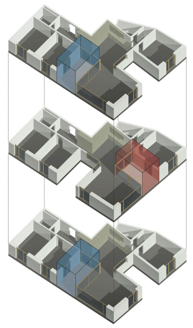 Schema Axonometrie Wohnungen